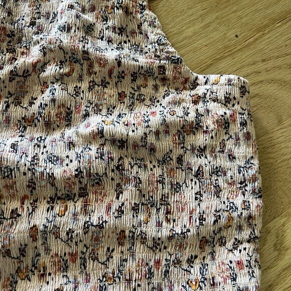 Patrons Of Peace Med Pink Floral Halter Tank Top Ruffle‎ Smocked Stretch Boho - Picture 4 of 9